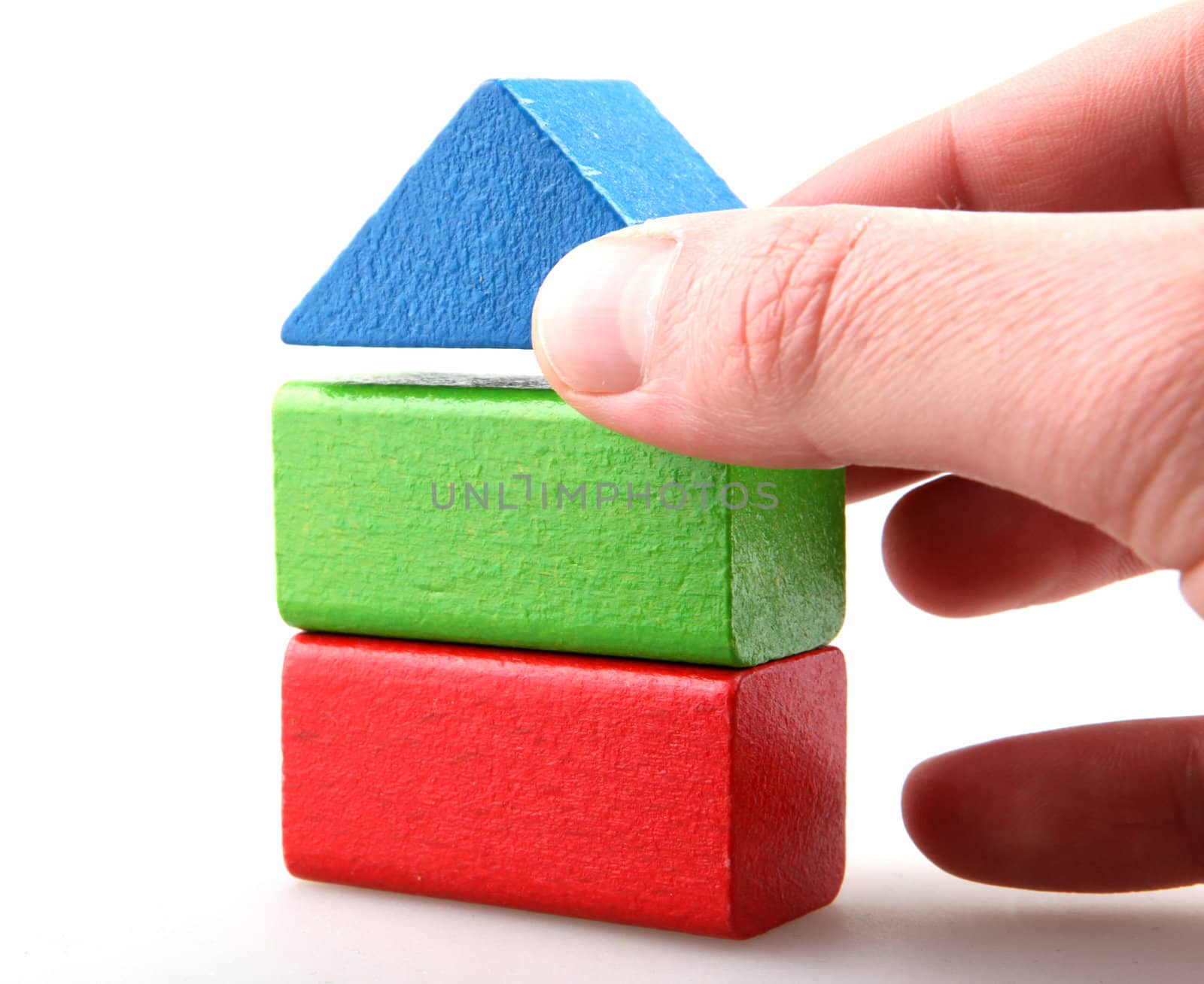 Wooden building blocks.