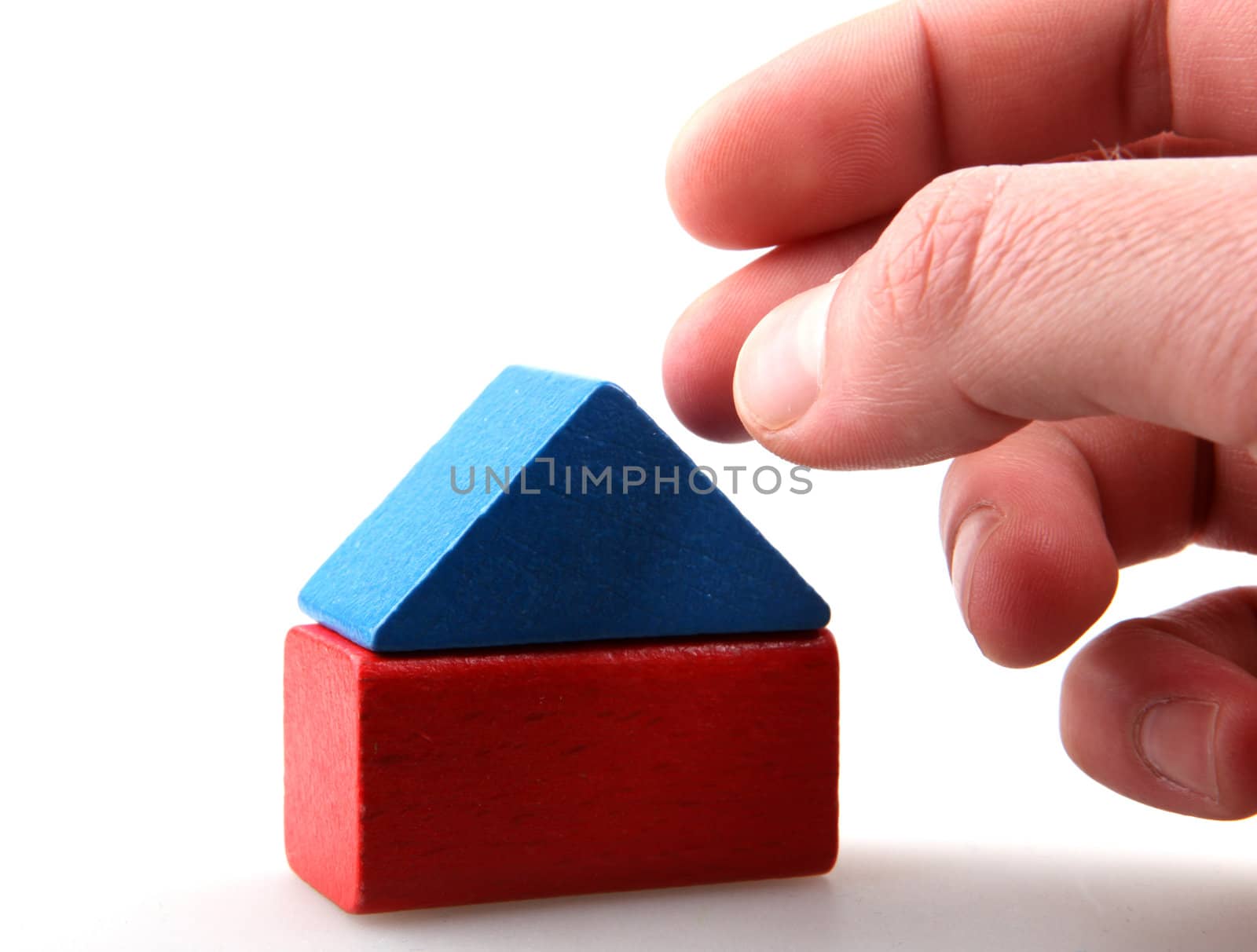 Wooden building blocks.