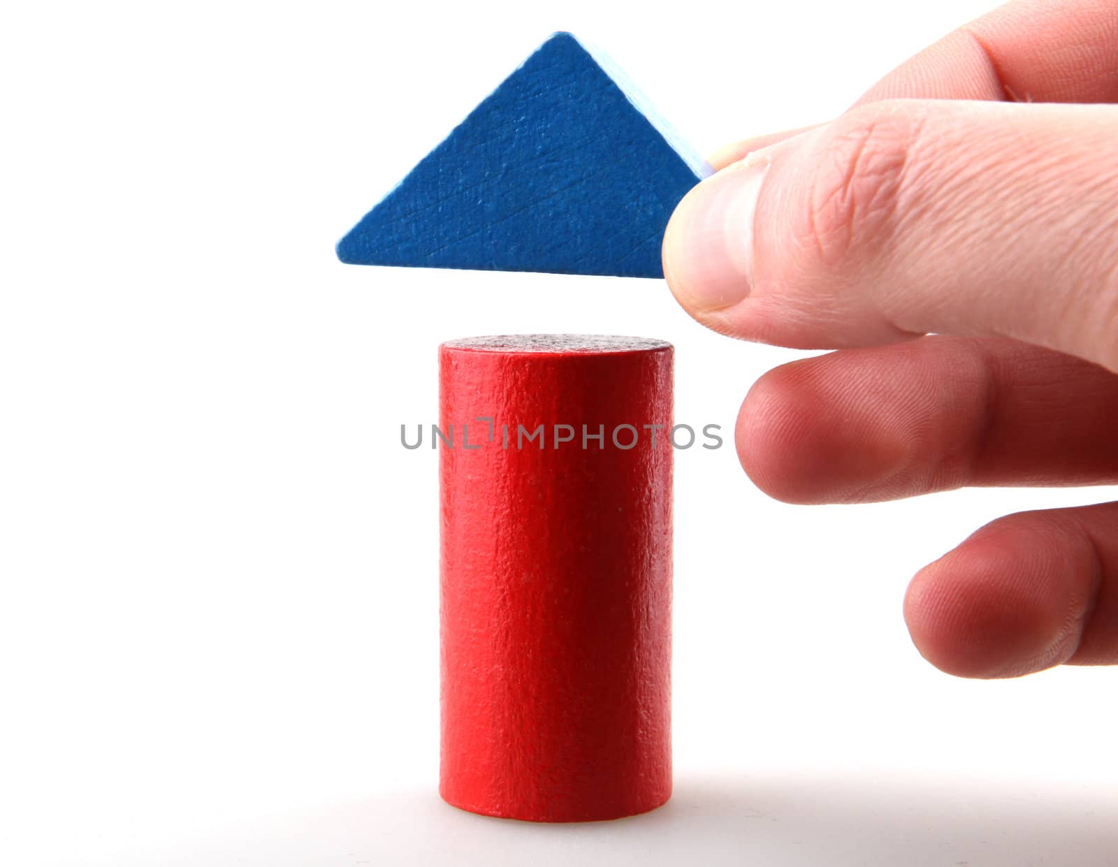 Wooden building blocks.