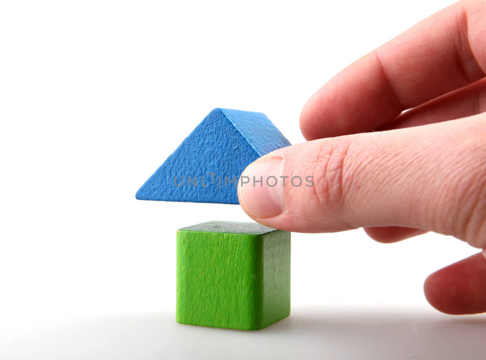 Wooden building blocks.