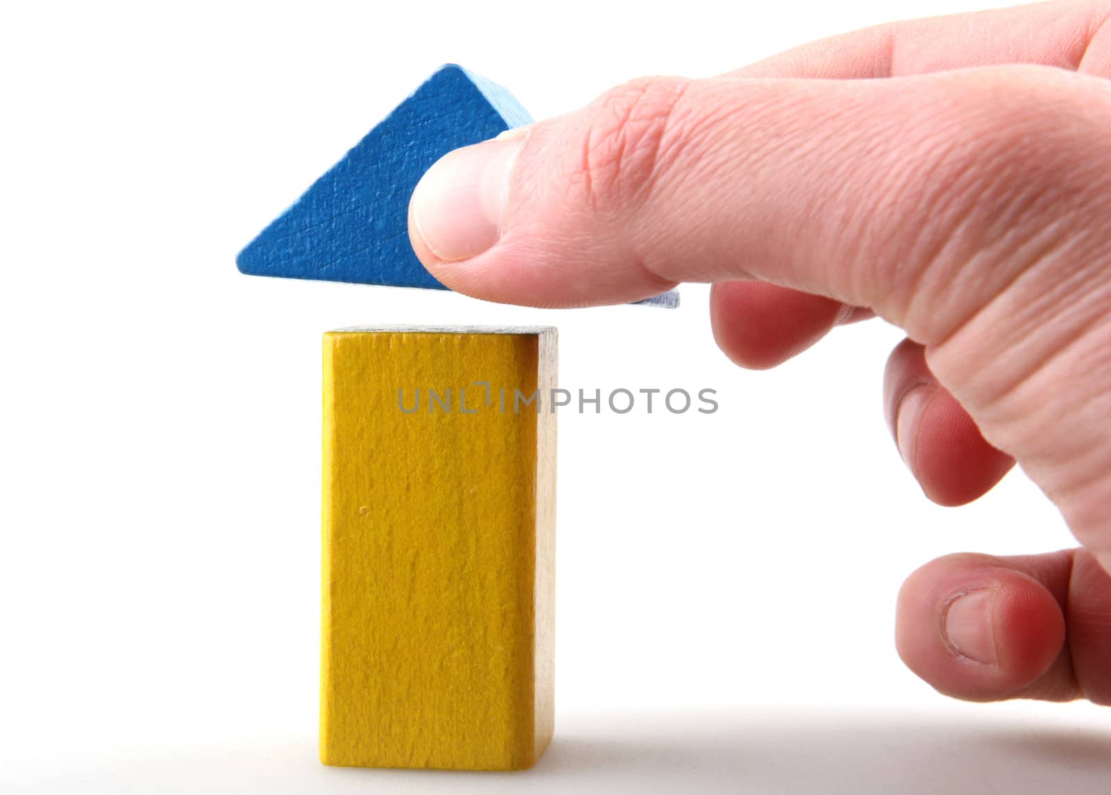 Wooden building blocks.