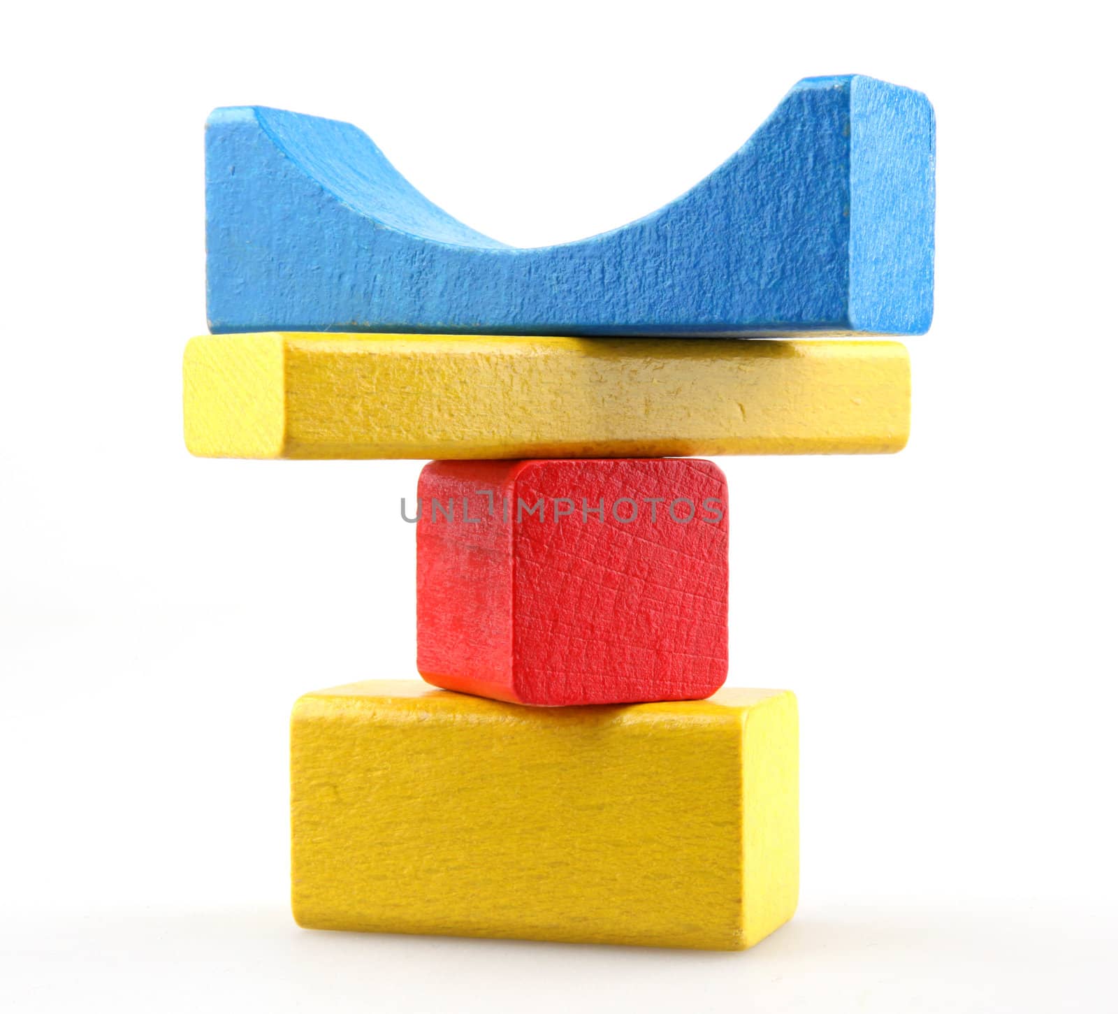 Wooden building blocks.