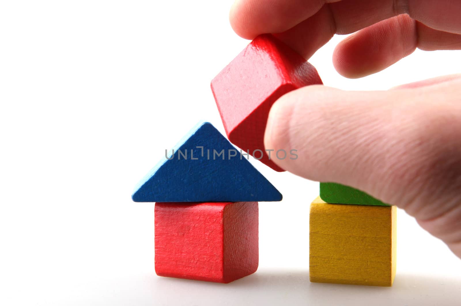 Wooden building blocks.