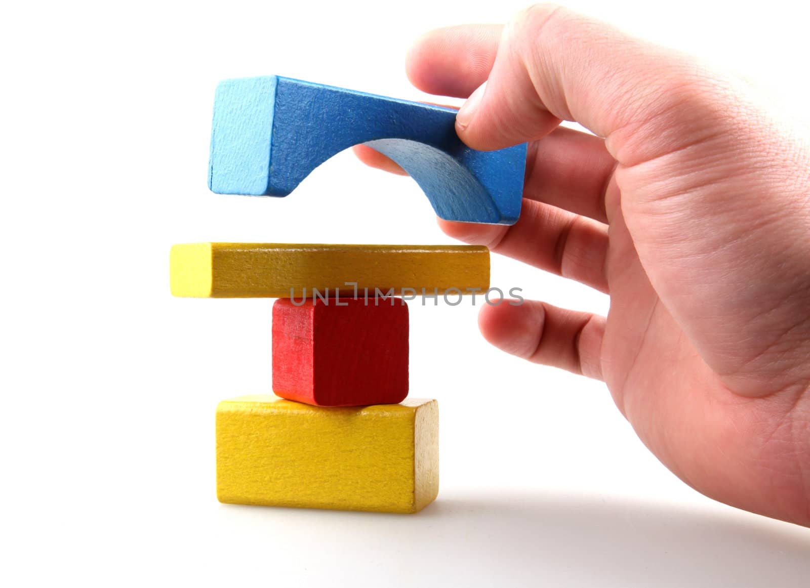 Wooden building blocks.