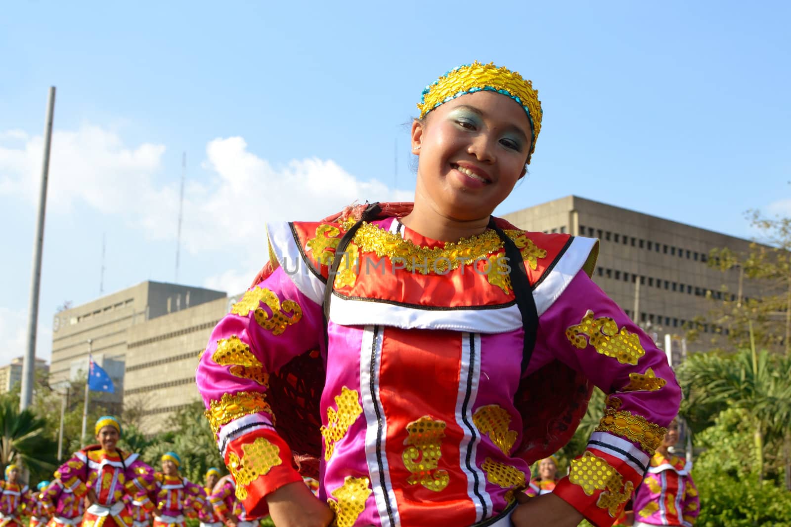 MANILA, PHILIPPINES - APR. 14: Street dancer enjoying parade during Aliwan Fiesta, which is the biggest annual national festival competition on April 14, 2012 in Manila Philippines.