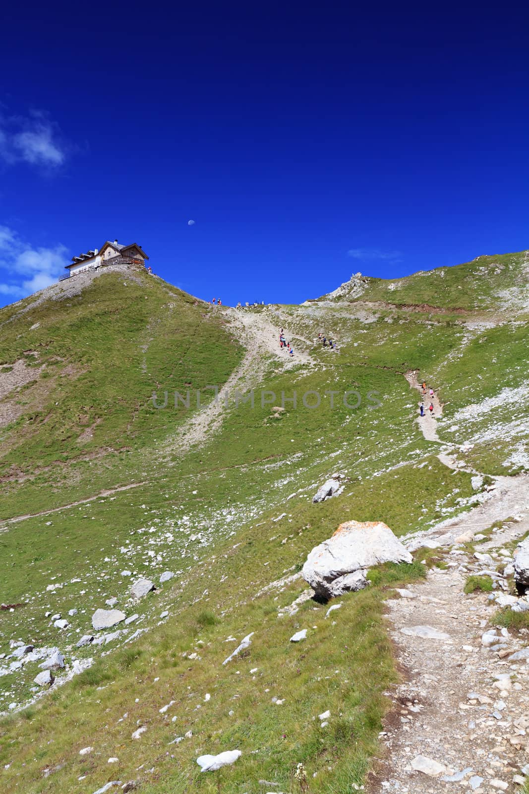 summer landscape of Italian Dolomites on a bright sunny day