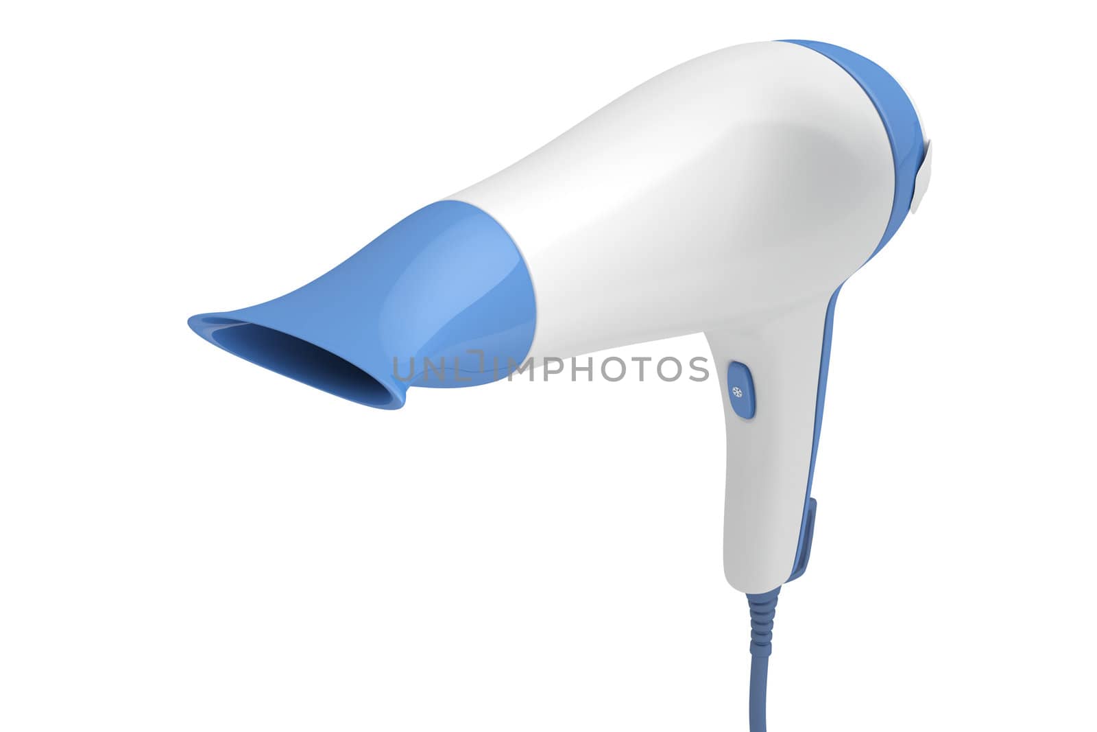 Hair dryer isolated on white by magraphics