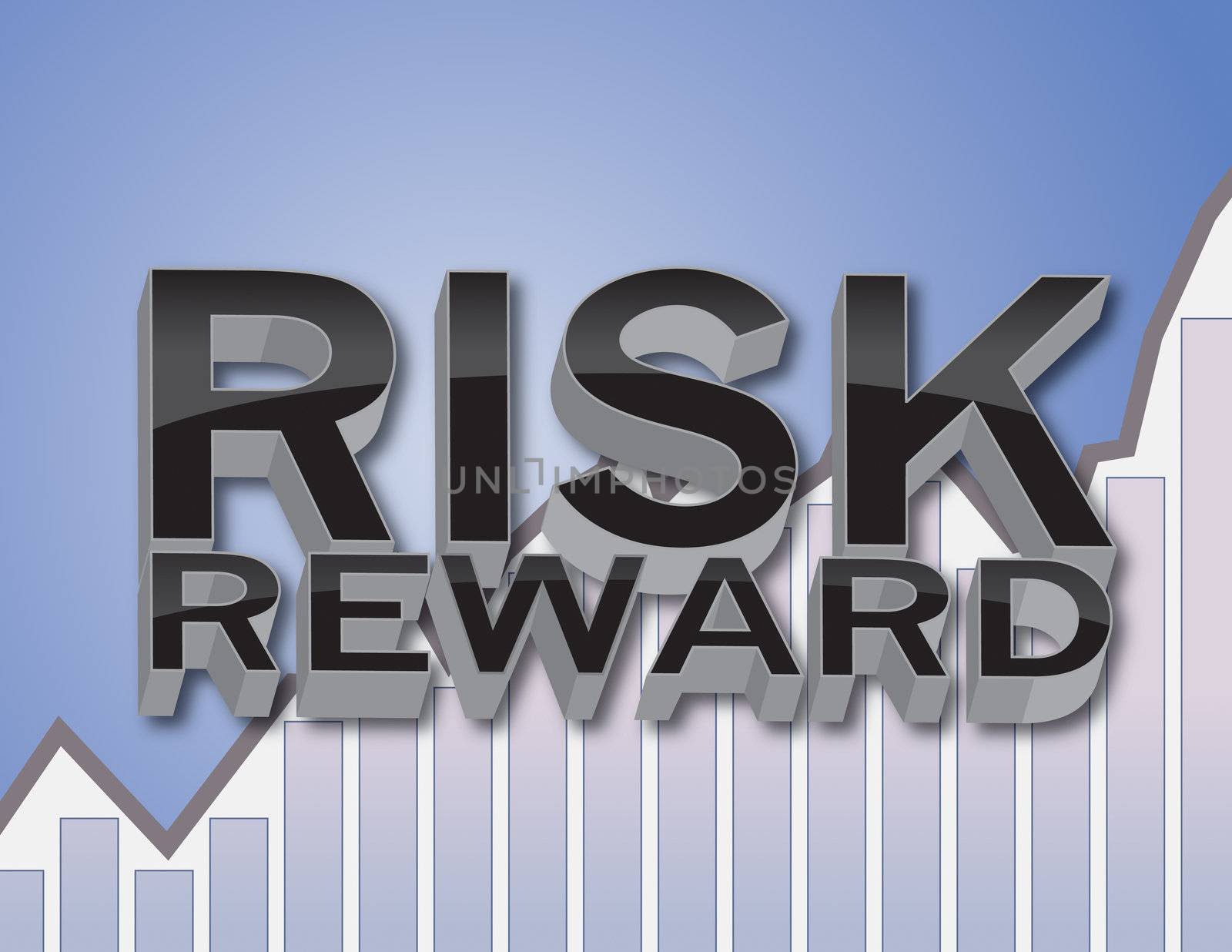 3D Risk and Reward Financial Concept Illustration