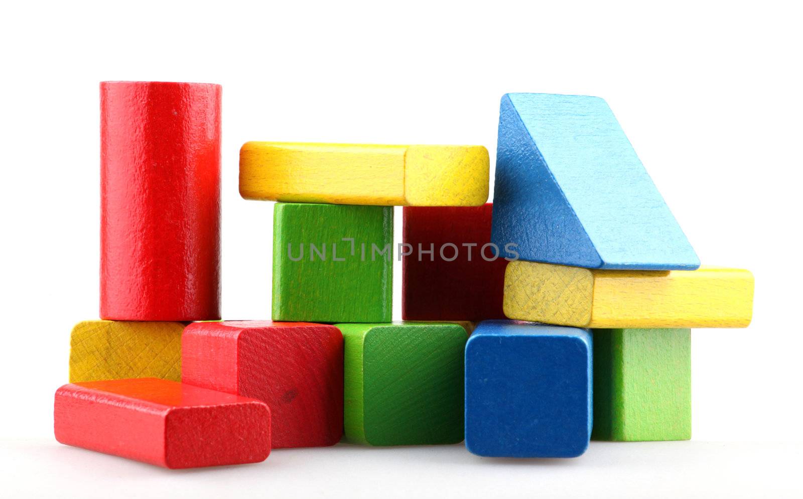 Wooden building blocks.