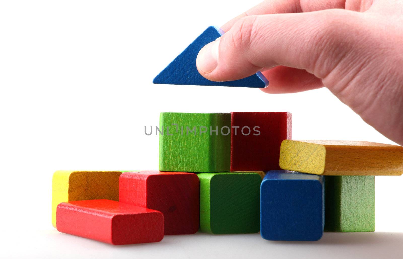 Wooden building blocks.