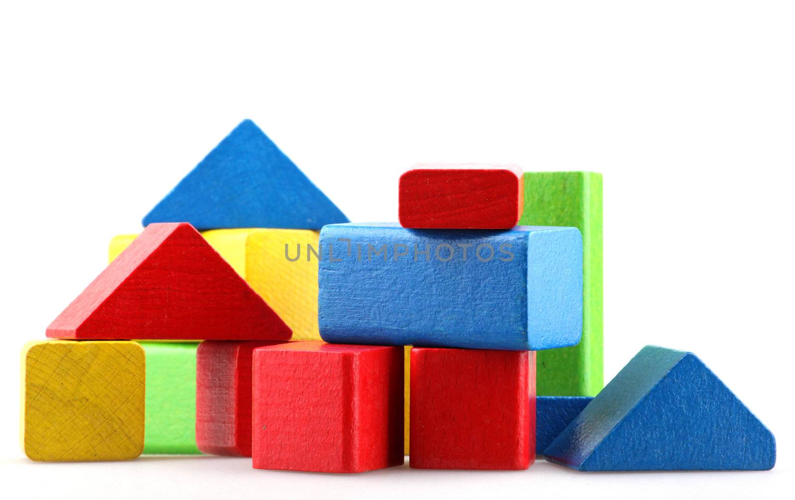 Wooden building blocks.