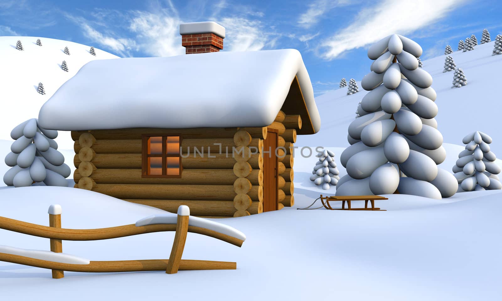 Log cabin by Harvepino