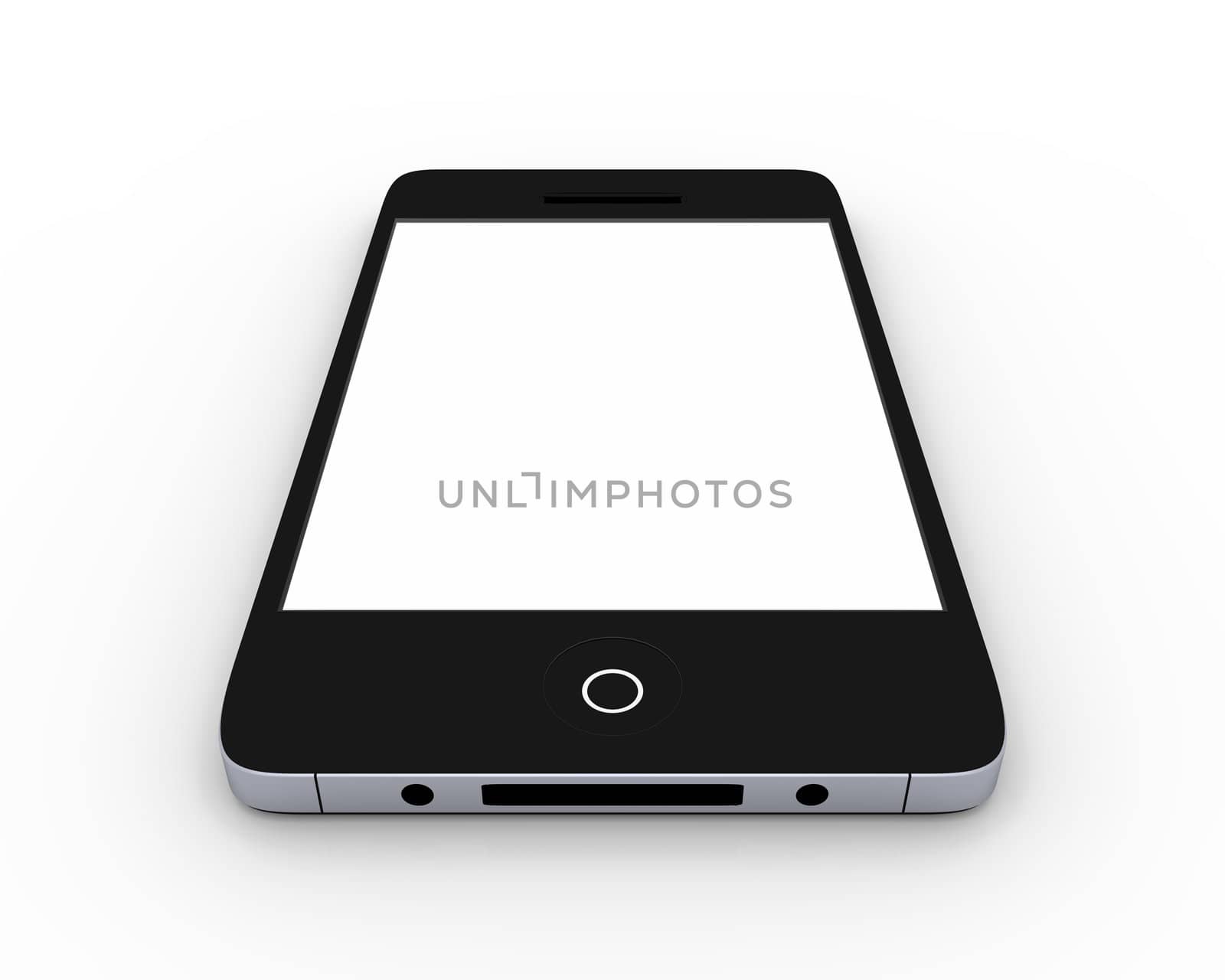 Modern smartphone with white screen for your own text, picture or logo