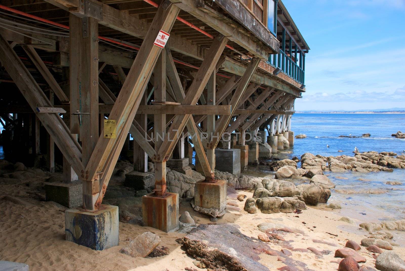 Wooden Pier and Coast in Monterey California by pixelsnap