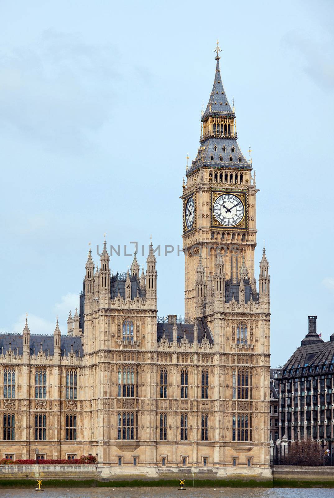 Panorama of Big Ben and House of Parliament at River Thame London England UK