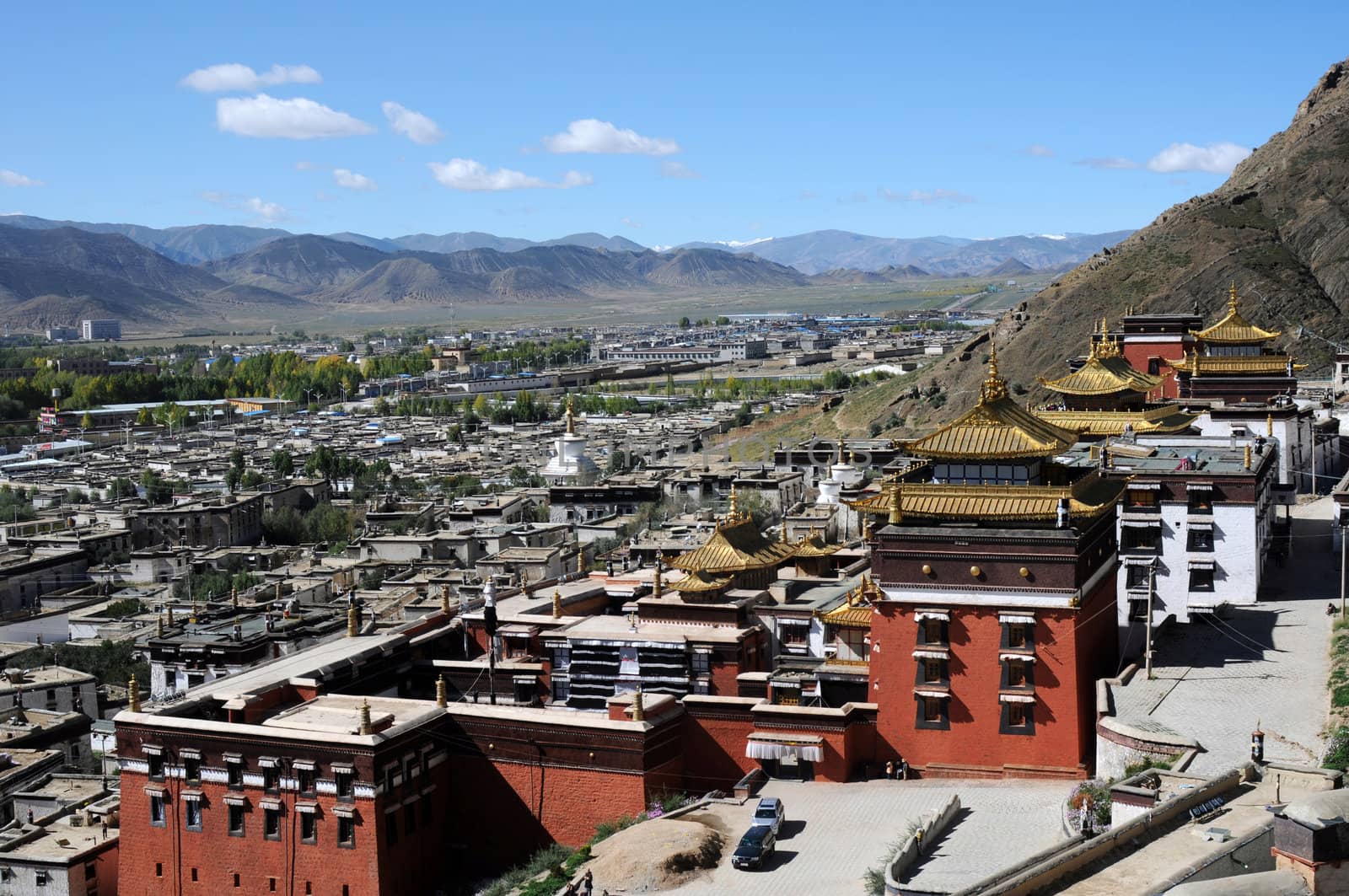 Famous landmark of a historic lamasery in Shigatse,Tibet