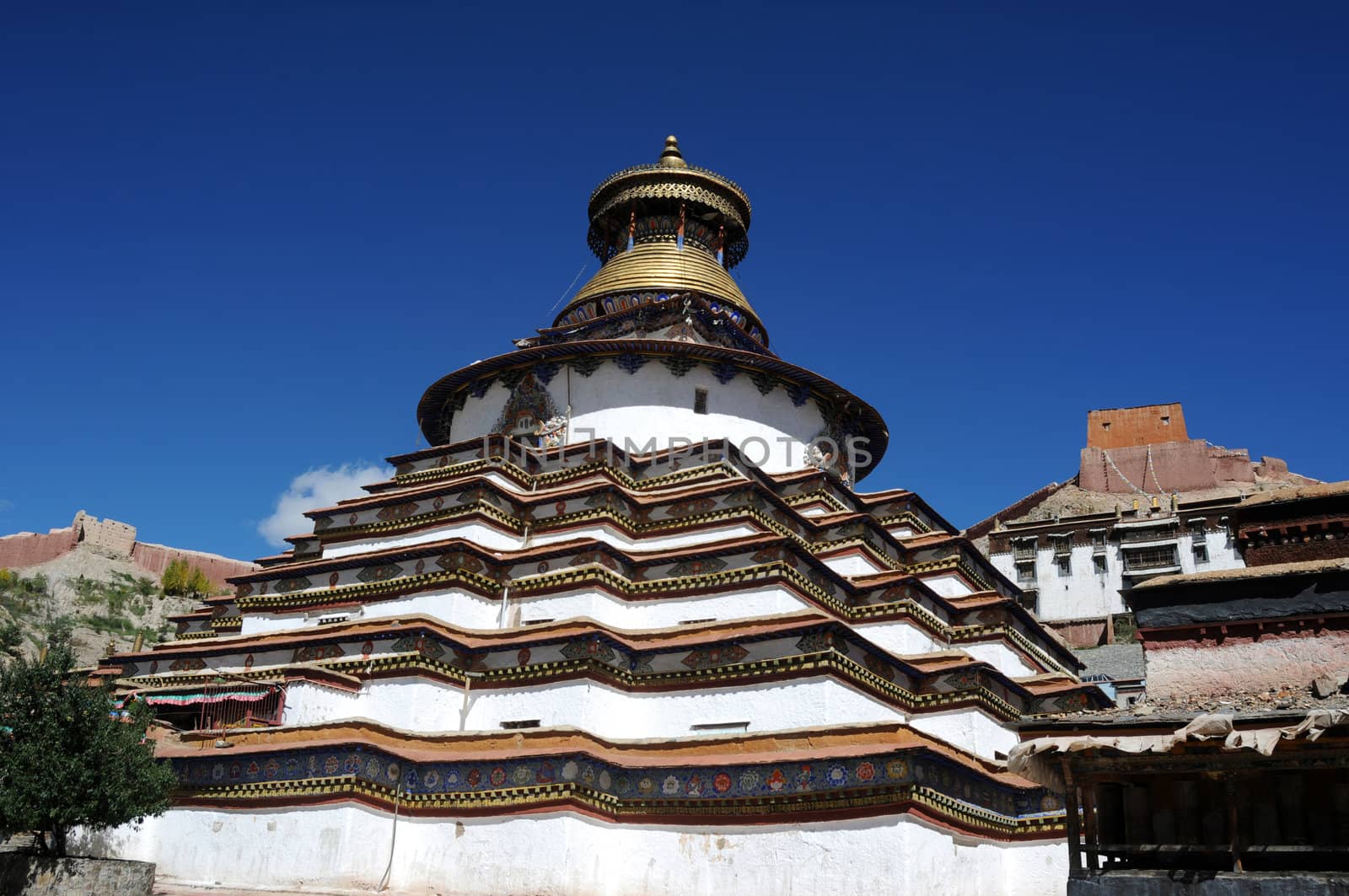 Famous landmark of Gyantse Baiju lamasery in Tibet