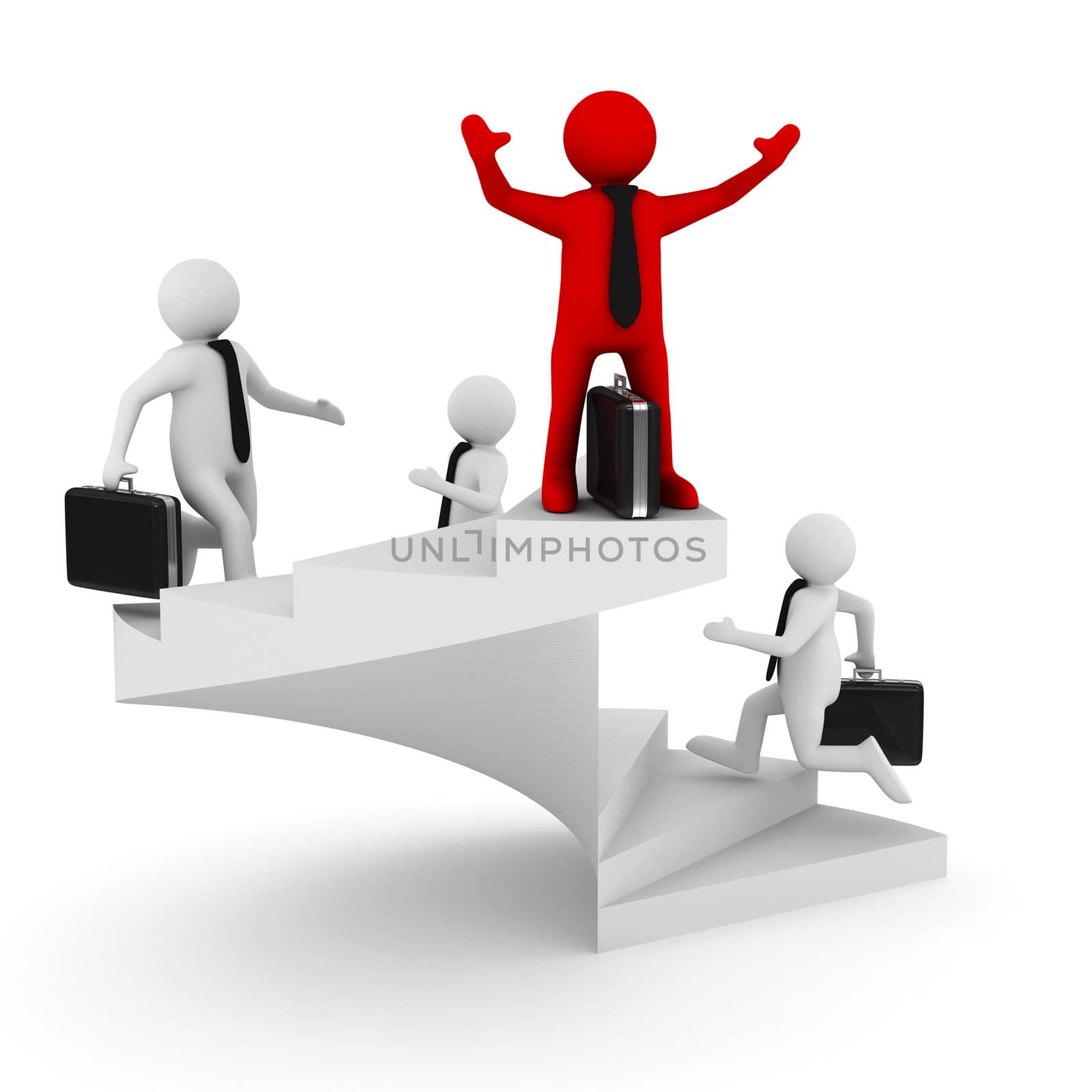 leadership concept on white background. Isolated 3D image