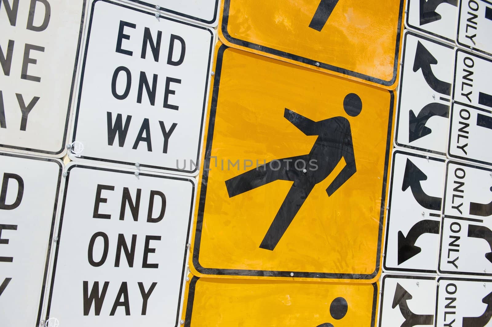 Wall of Road Warning Signs by pixelsnap