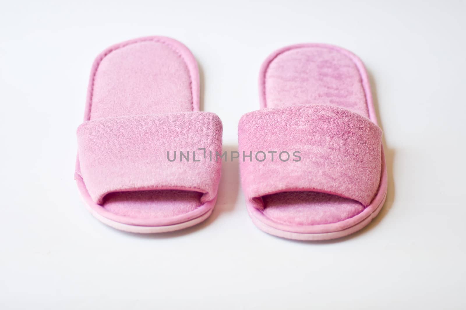 violet slipper on white background for use in house