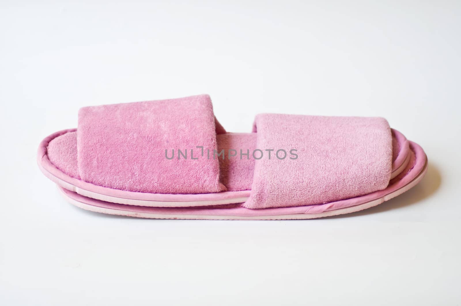 violet slipper on white background for use in house