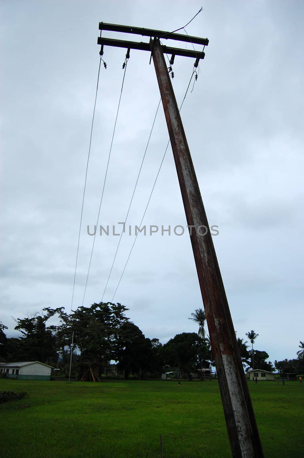 Lonely electric pole at rural area by danemo