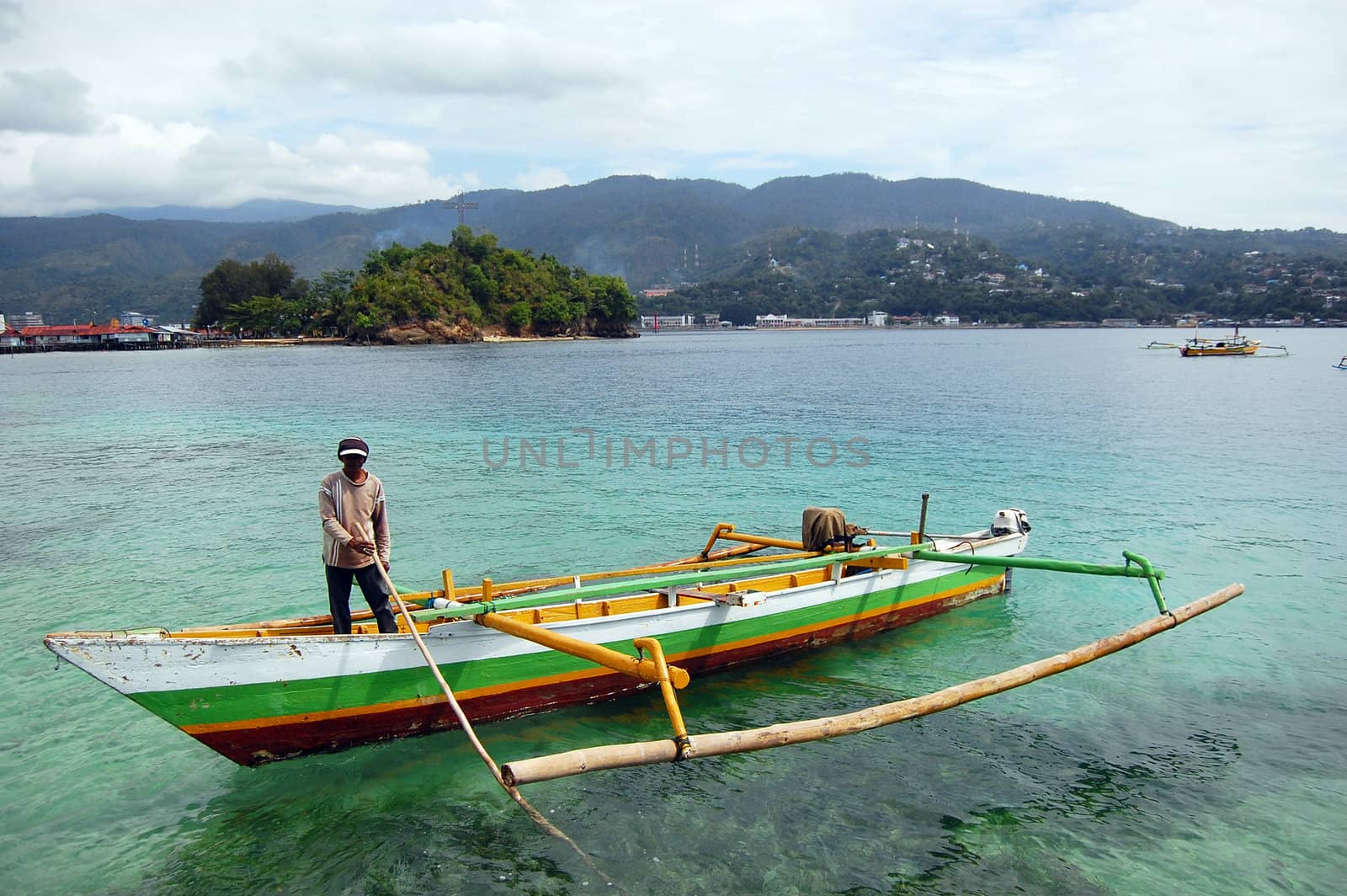 Man at fishing boat by danemo