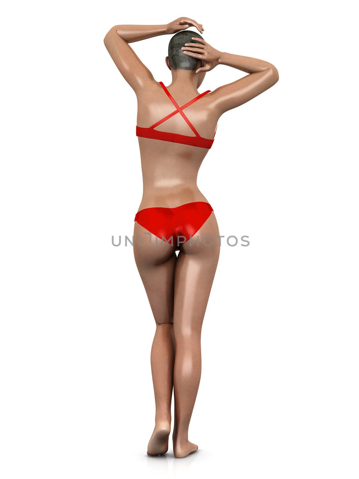 A dancing woman. 3D rendered Illustration. Isolated on white.