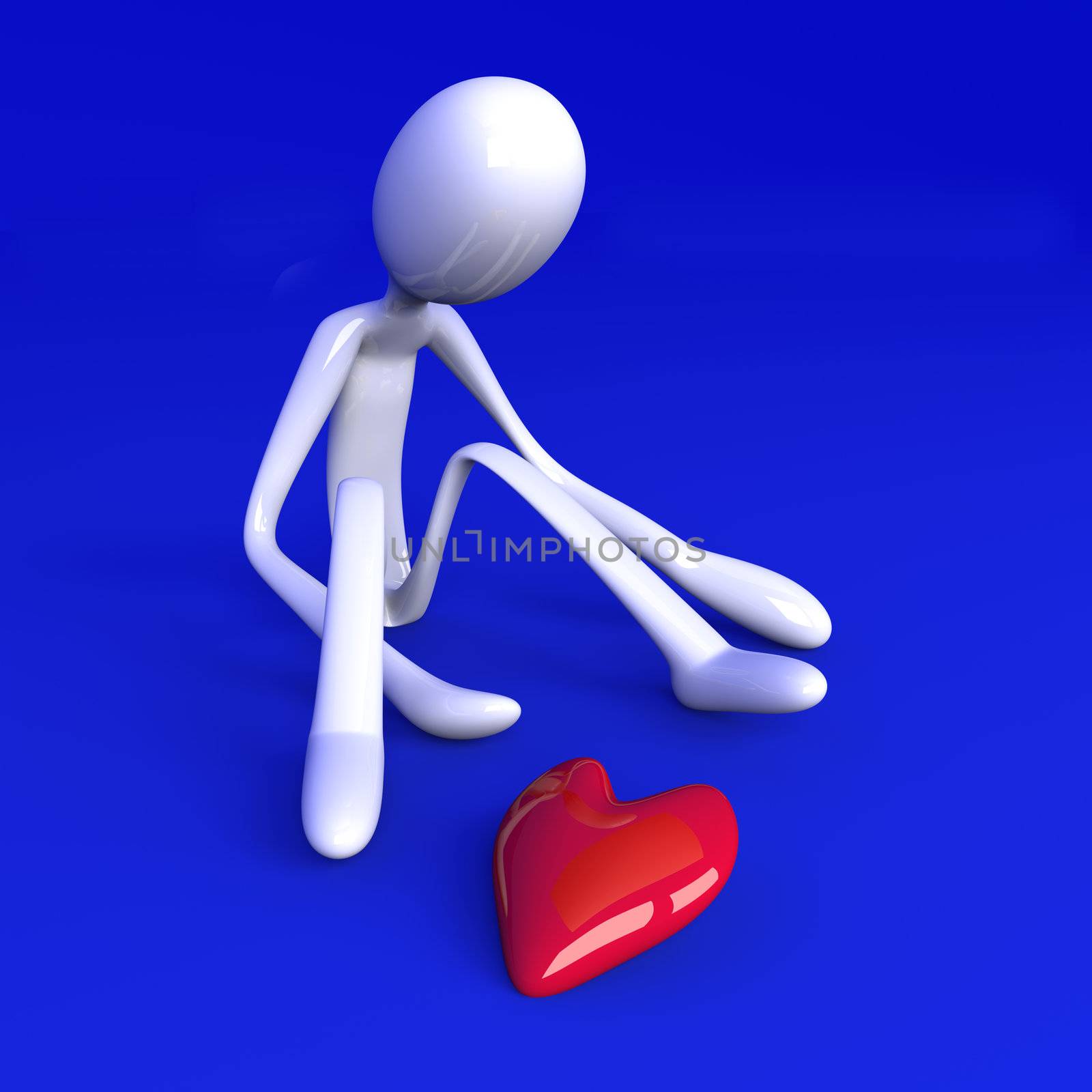 3D rendered Illustration. Being lovesick.