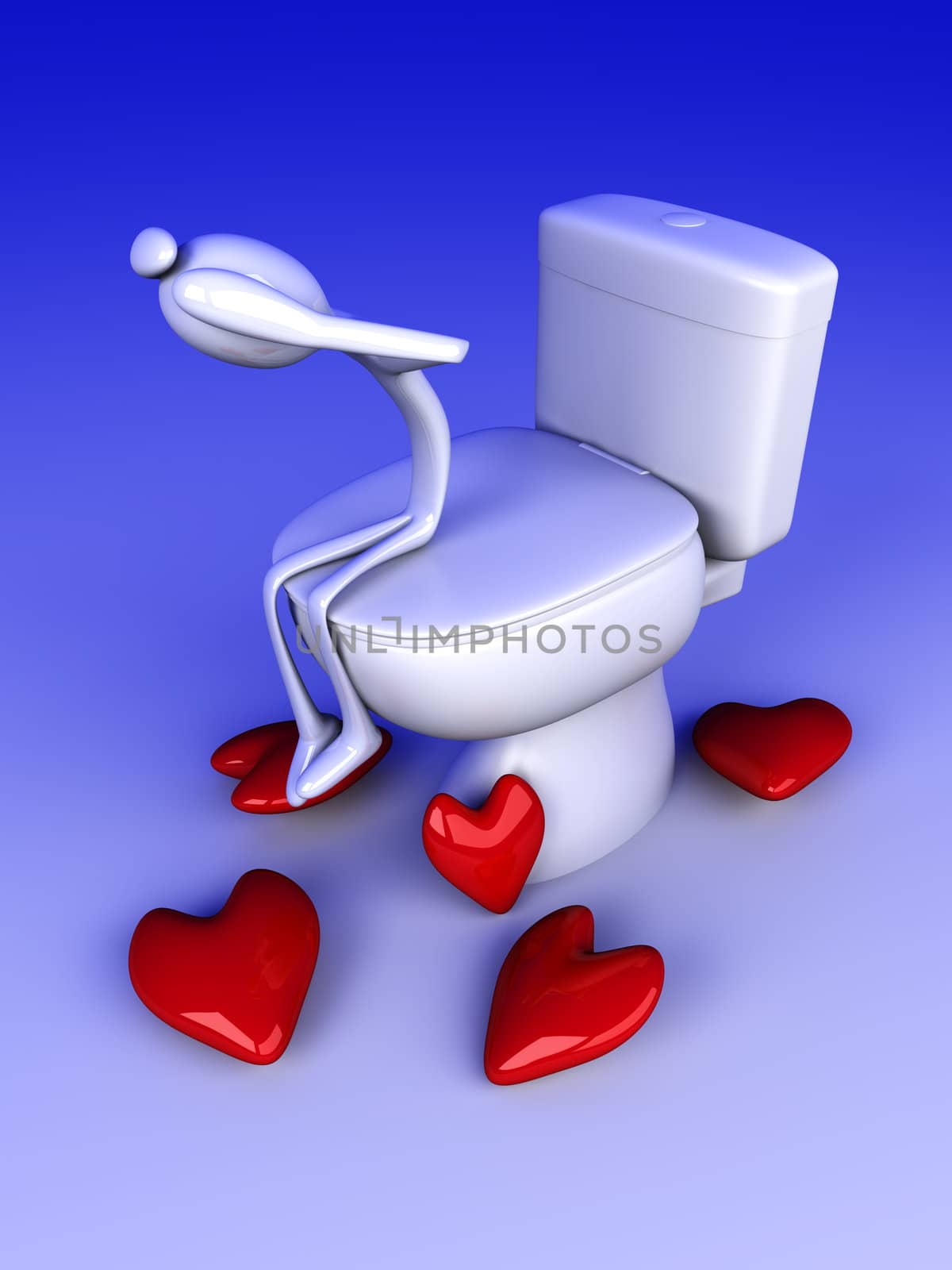 Lovesick in the restroom	 by Spectral