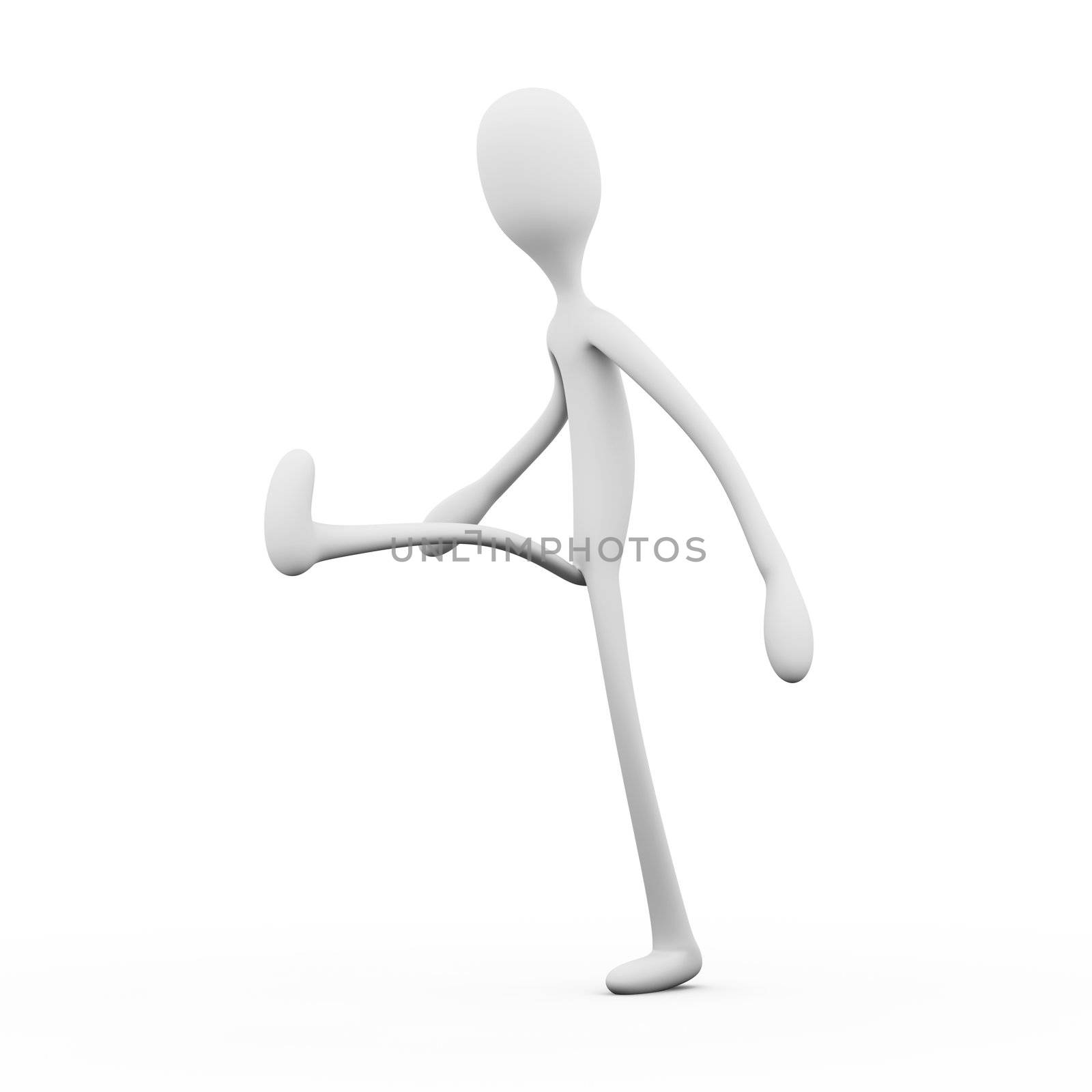 3D rendered Illustration. Cartoon figure Isolated on white.