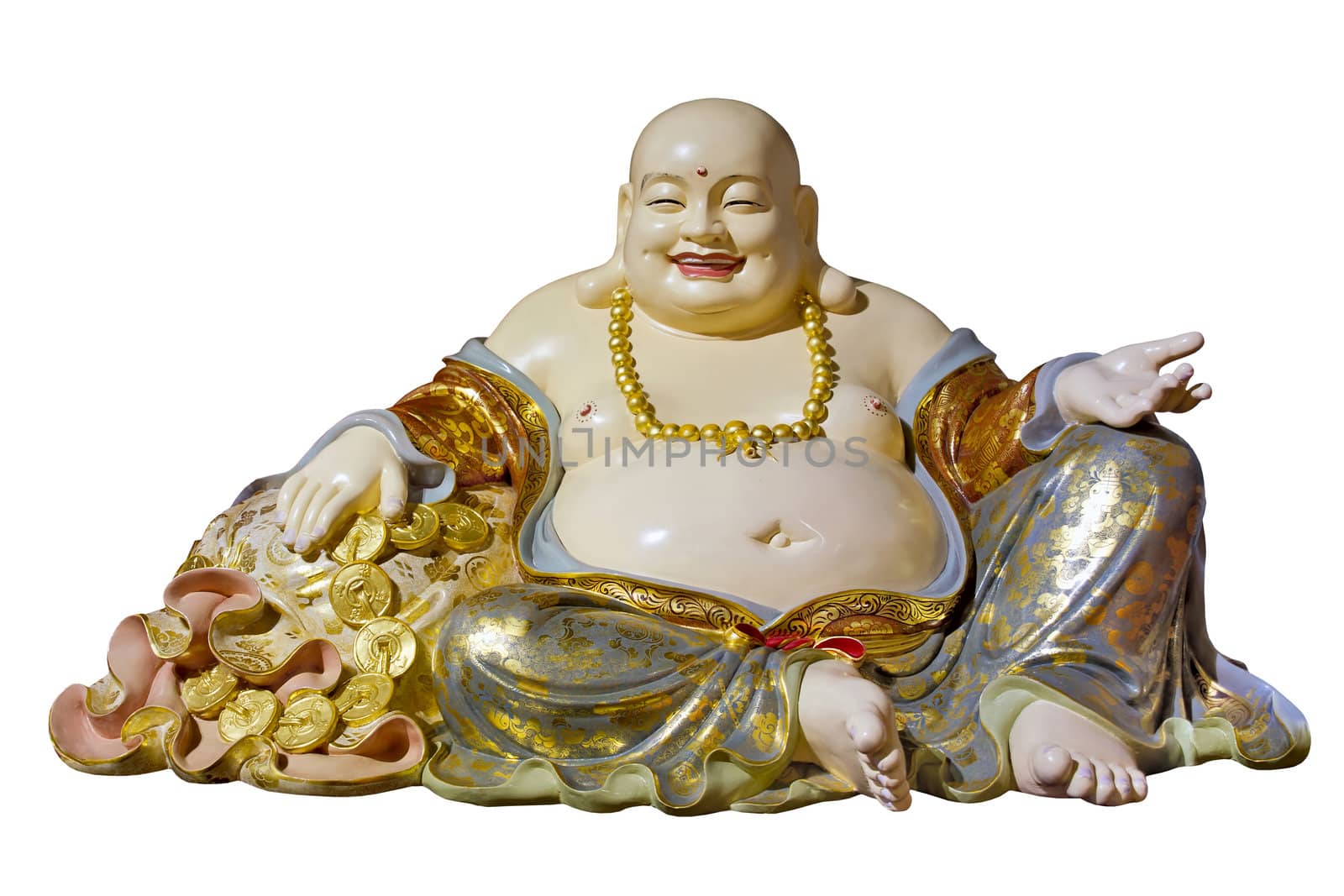 Big Belly Maitreya Cloth Bag Monk Statue by jpldesigns