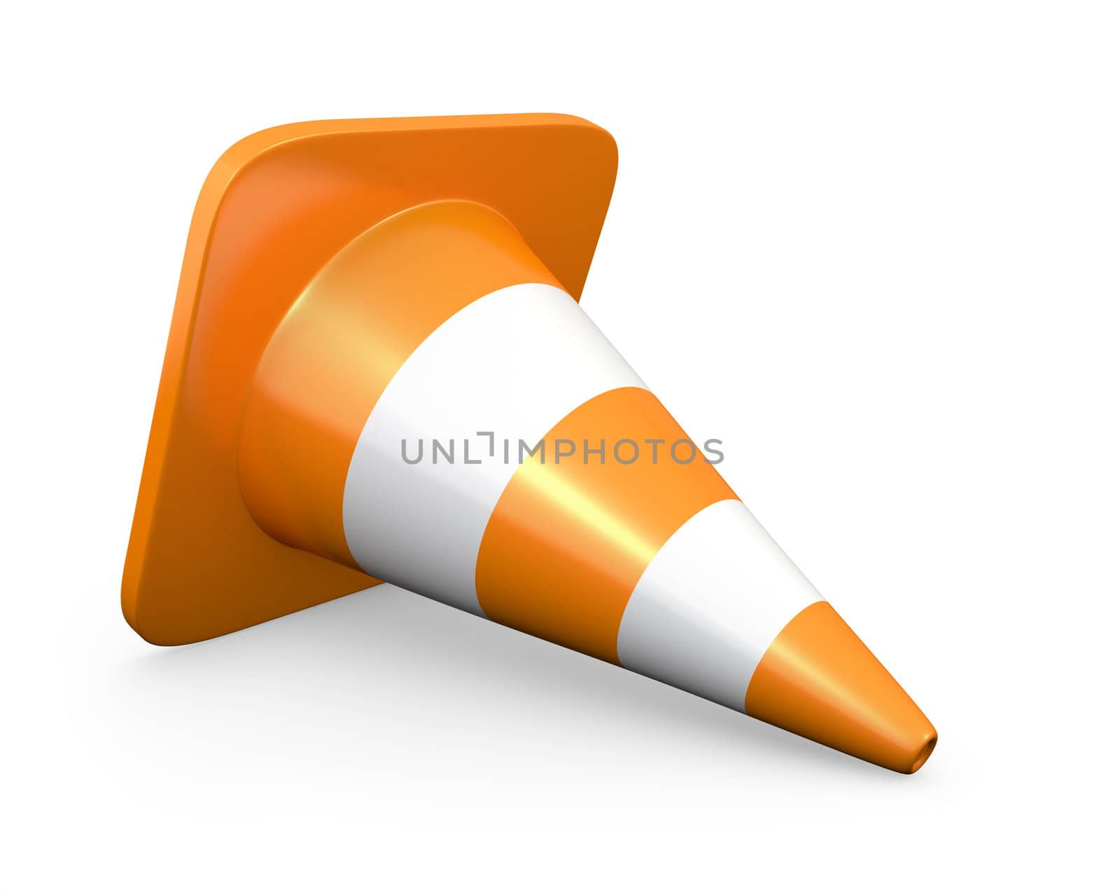 Traffic cone, isolated on white background