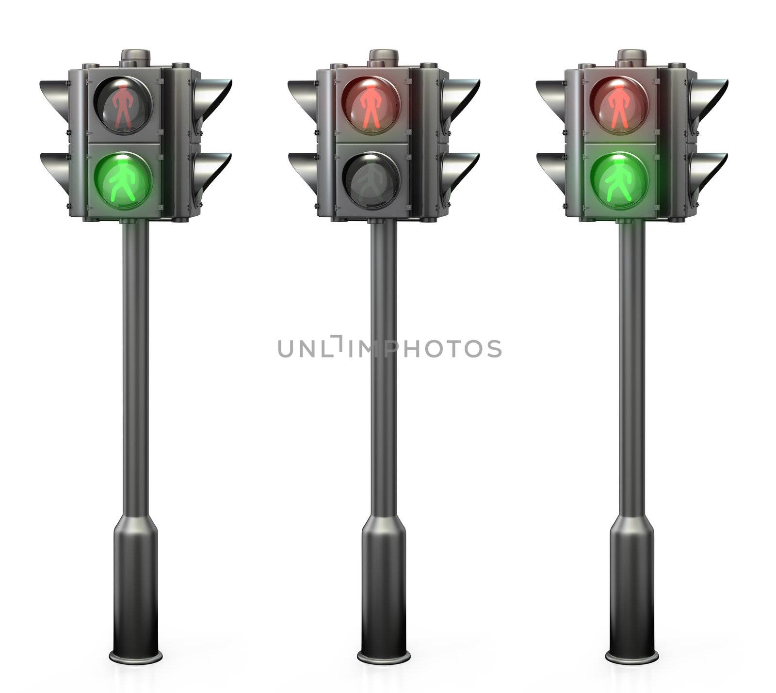 Set of pedestrian traffic lights by Zelfit