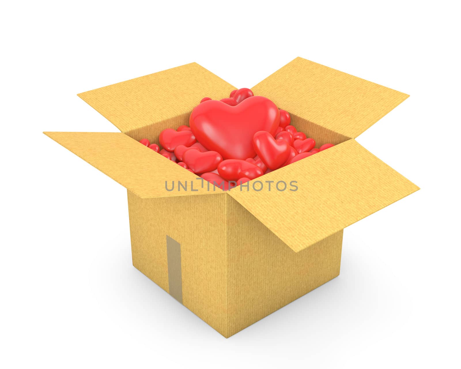 Carton box full of hearts by Zelfit