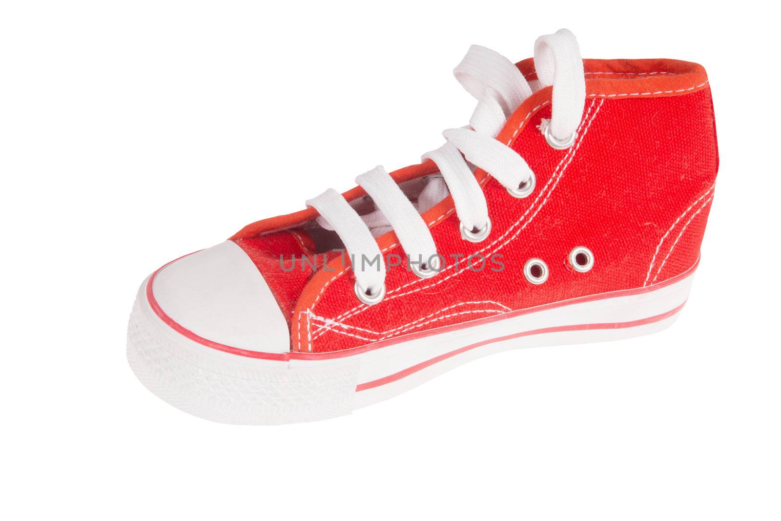Red sneaker, isolated on background