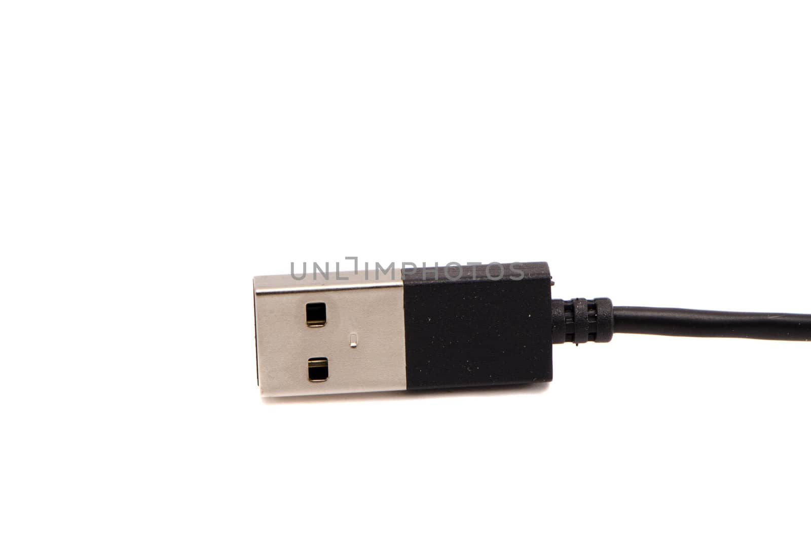 USB device cable plug connector isolated on white by sauletas