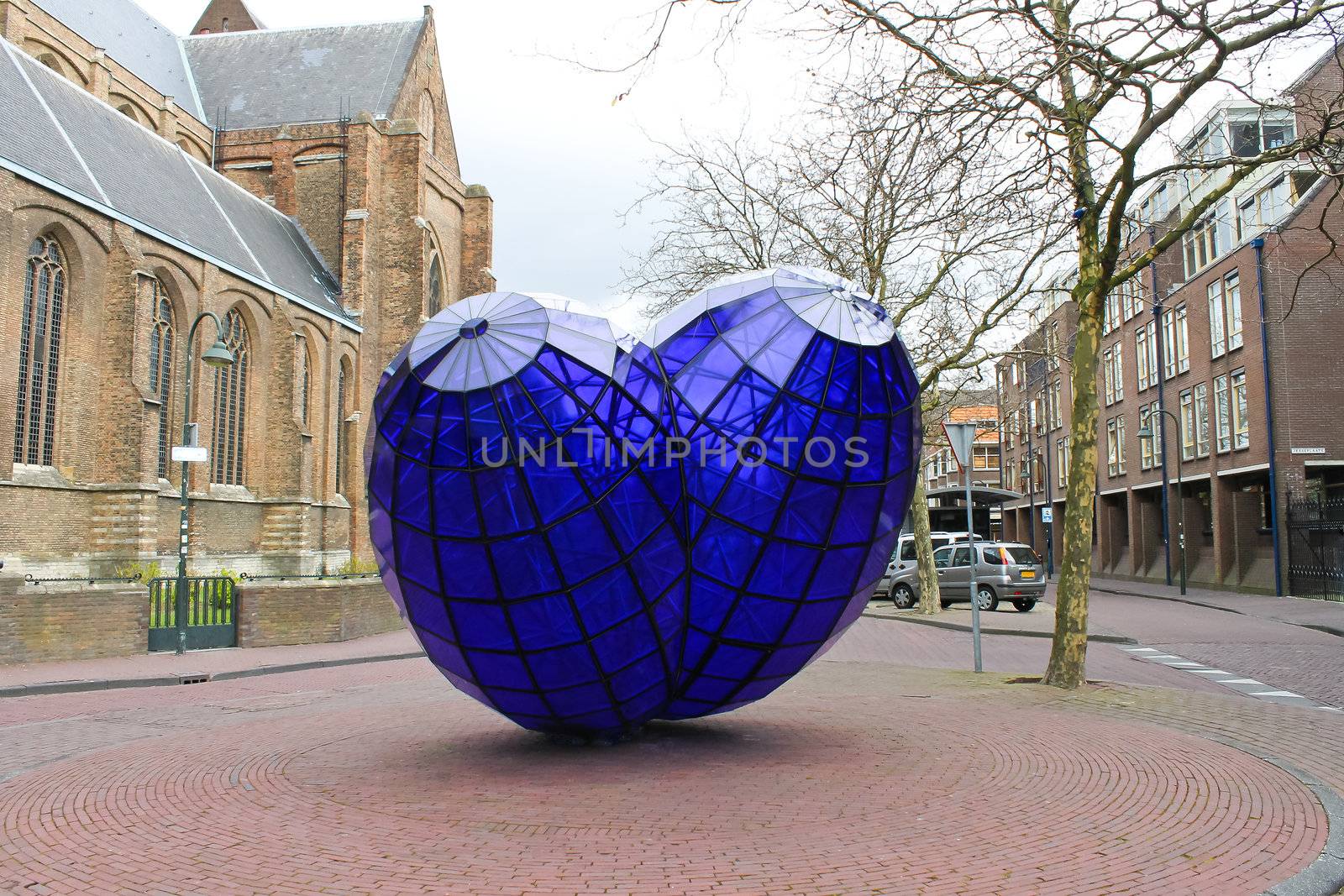 Abstract sculpture in the town square. Delft,  Netherlands by NickNick