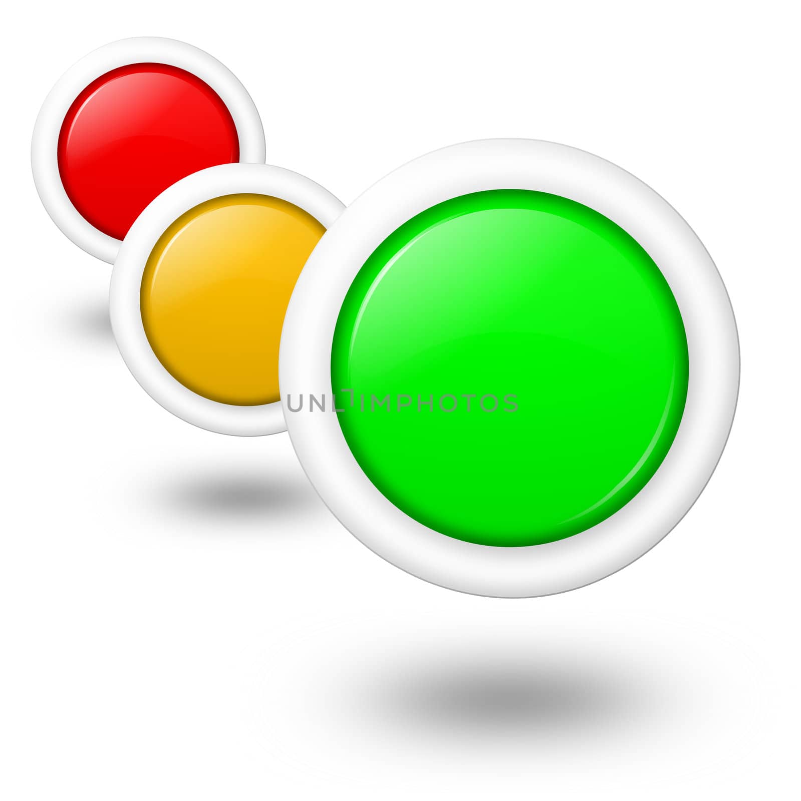 Consumpion, energy and environment multipurpose concept empty buttons with white border and shadow