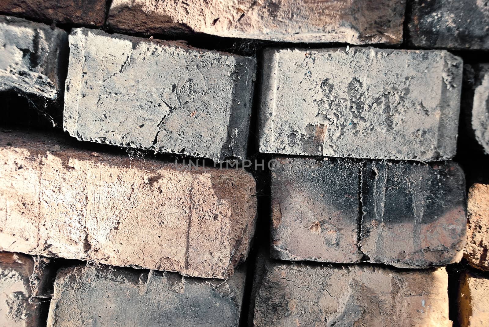 Close up of an old brick wall.