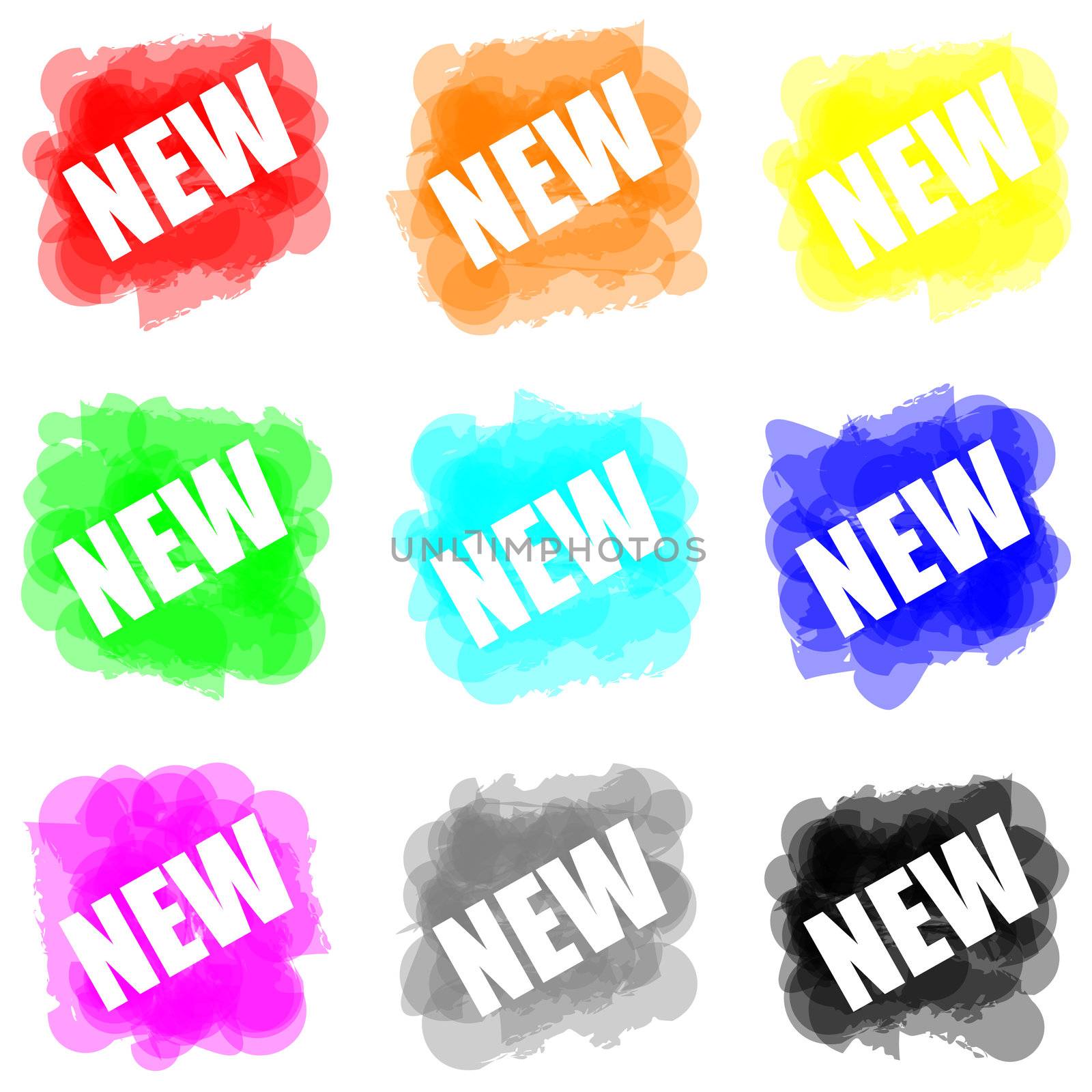 Set of colorful paint splat for new, commerce, promotional and advertising concept