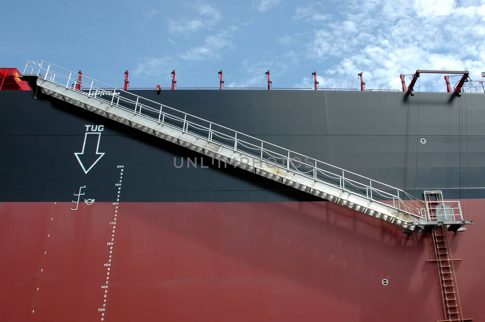 Iron ladder on a tanker ship  by antonihalim