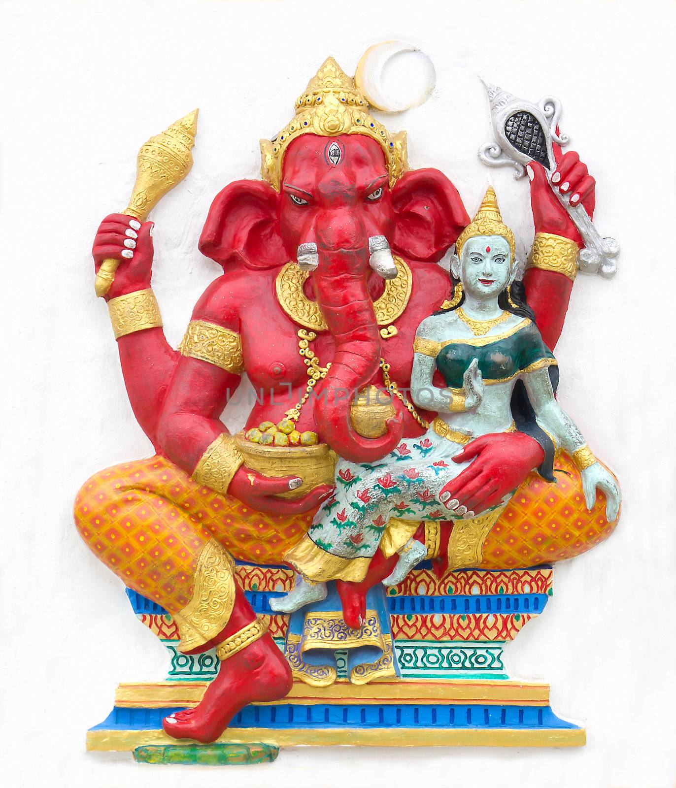 Hindu ganesha God Named Maha Ganapati at temple in thailand