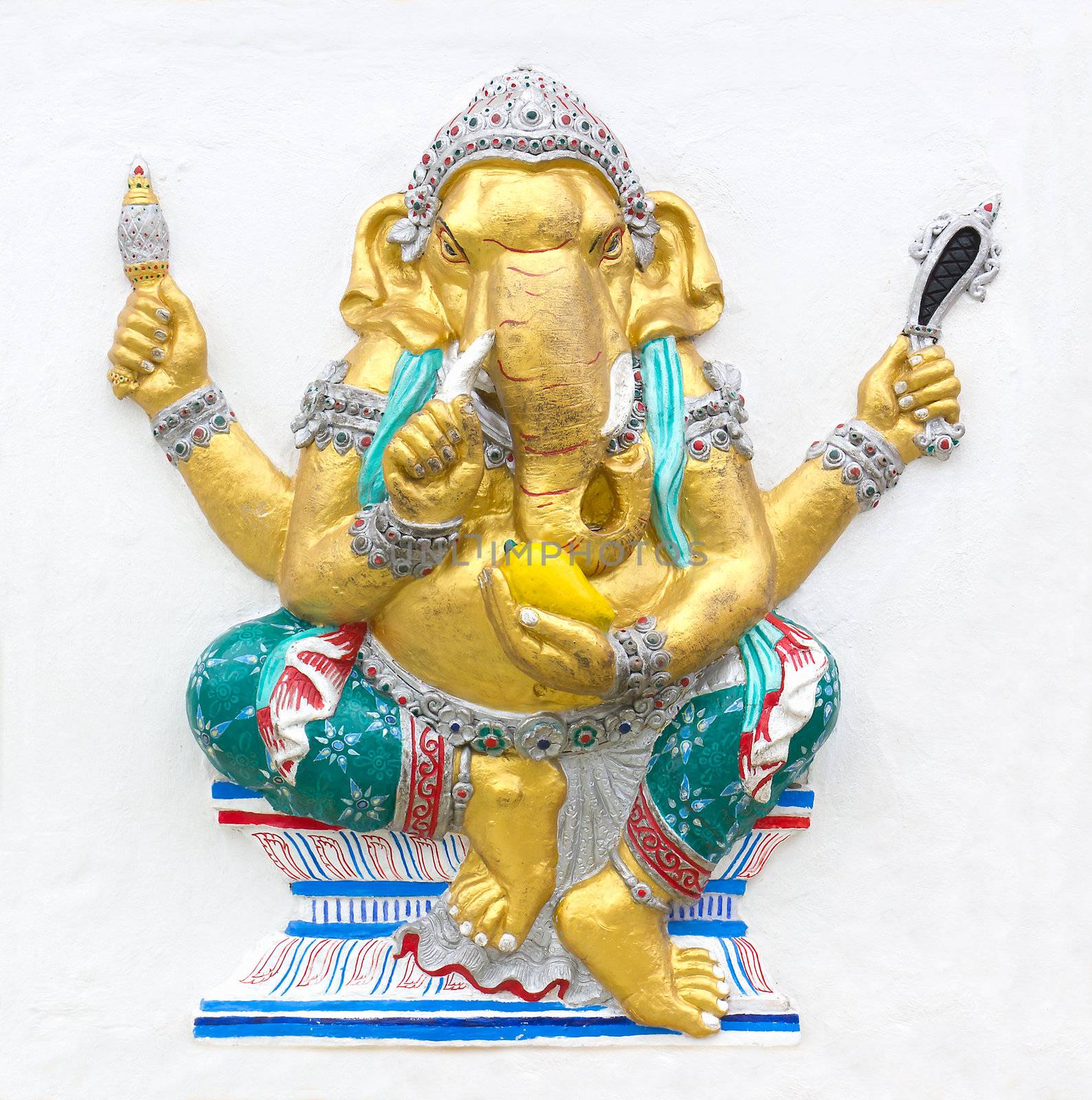 Hindu ganesha God Named Maha Ganapati at temple in thailand