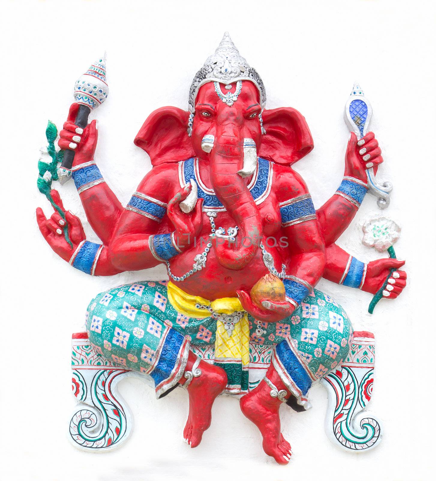 Hindu ganesha God Named Maha Ganapati at temple in thailand