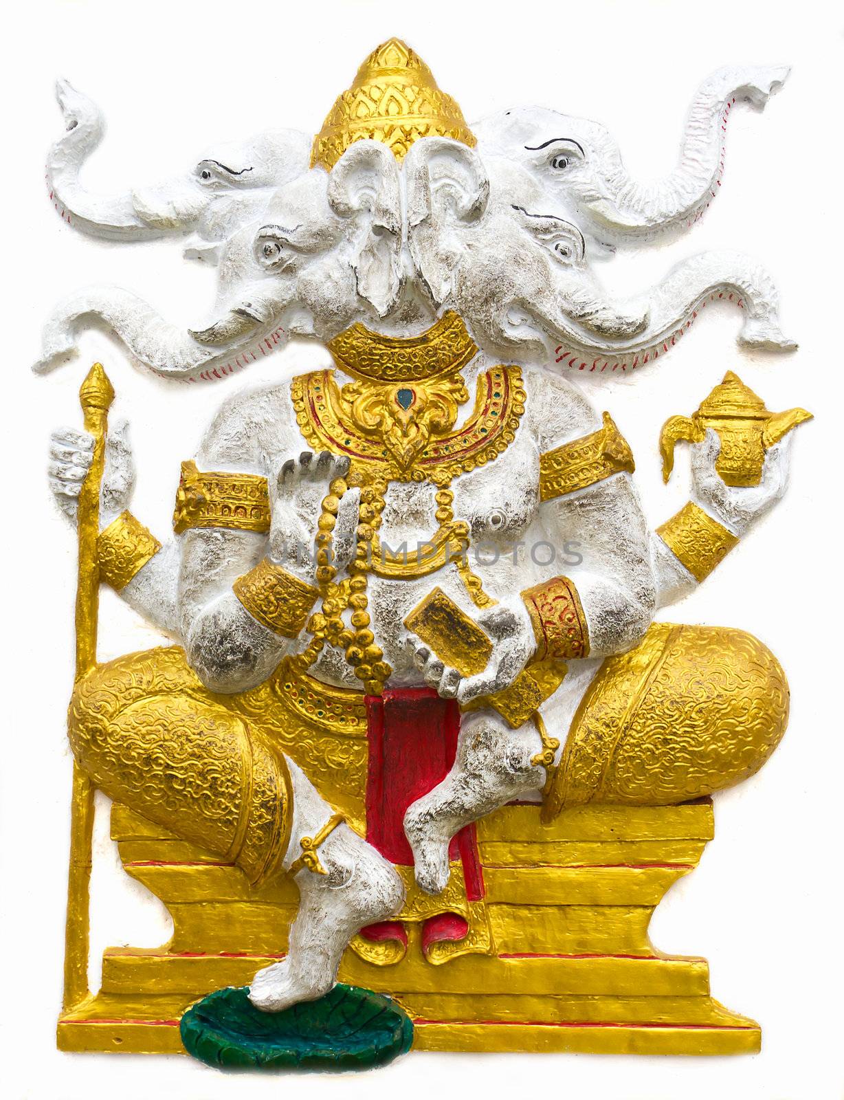 Hindu ganesha God Named Maha Ganapati at temple in thailand