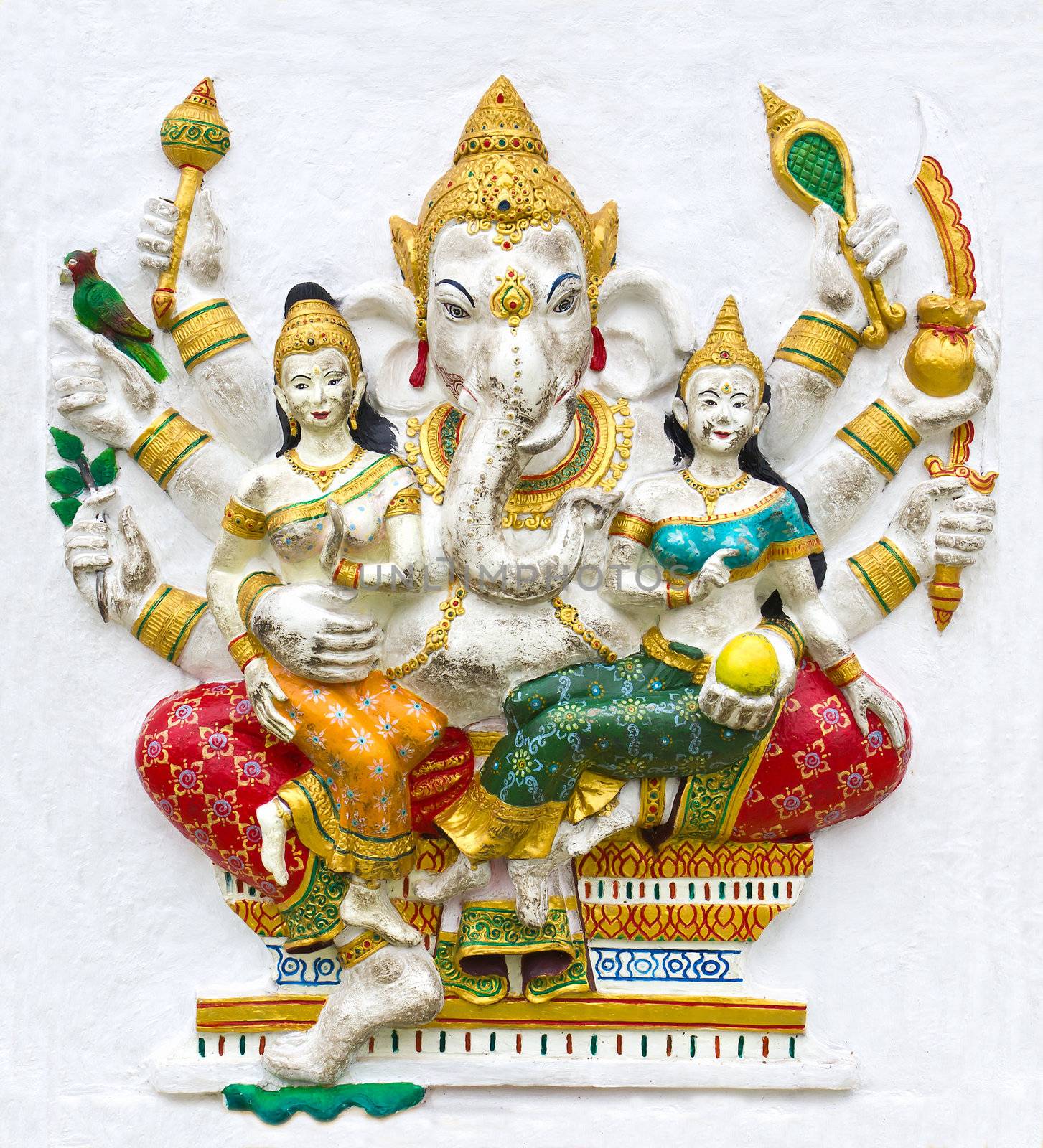 Hindu ganesha God Named Maha Ganapati at temple in thailand