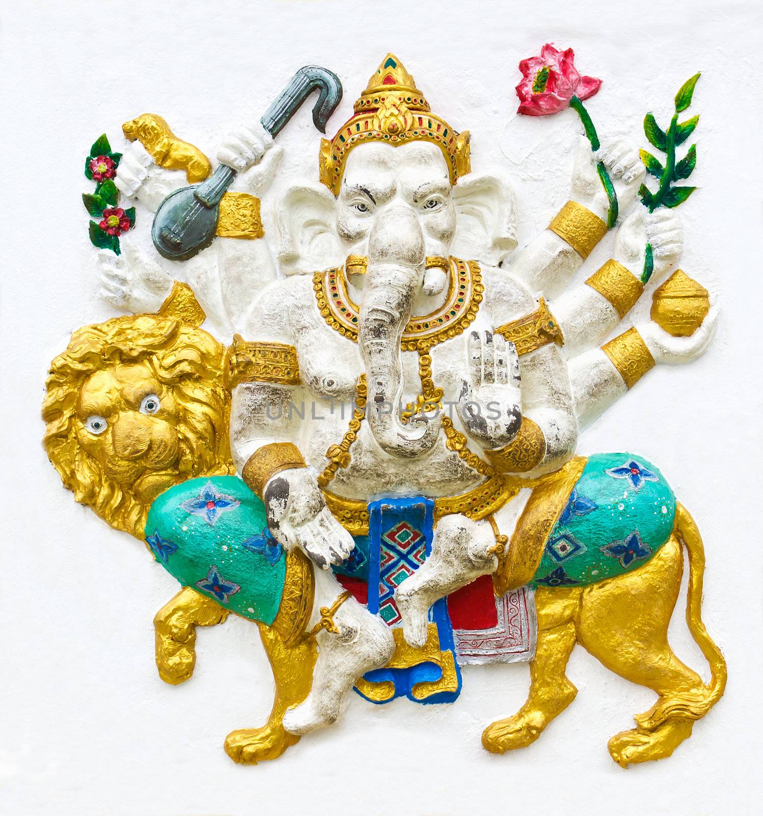 Hindu ganesha God Named Maha Ganapati at temple in thailand