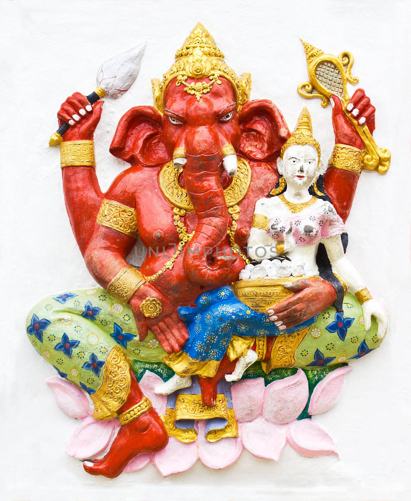 Hindu ganesha God Named Maha Ganapati at temple in thailand