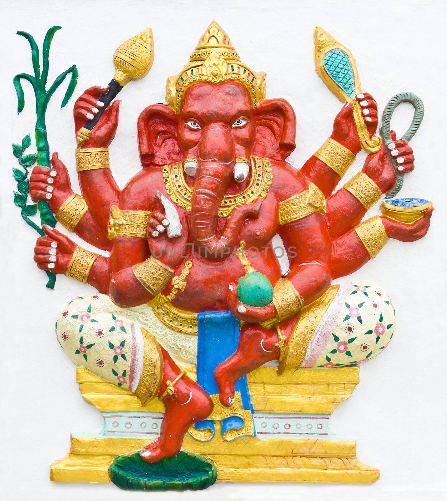 Hindu ganesha God Named Maha Ganapati at temple in thailand